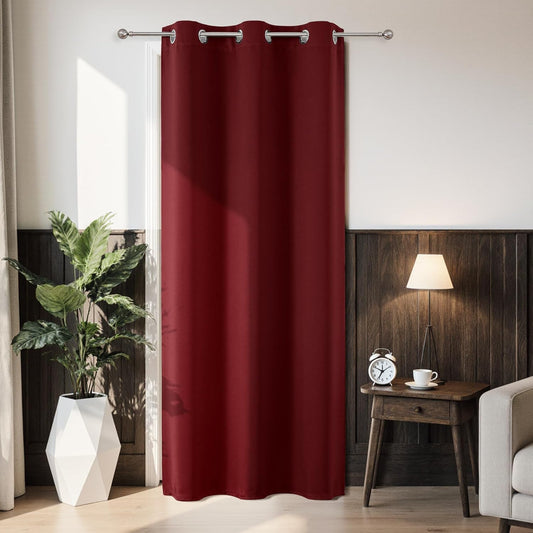 Joydeco Blackout Door Curtain for Doorway Privacy 78 Inches Long, Grommet Closet Curtain for Open Closet, Room Divider for Bedroom Living Room (Burgundy Red, 40Wx78L, 1 Panel)