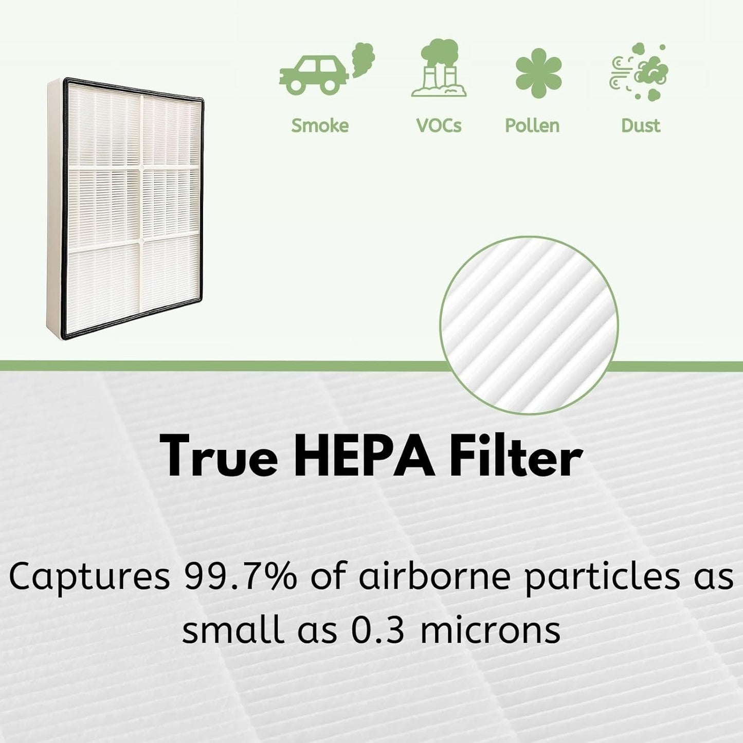 Nispira HEPA Filter with 4 Pre-Carbon Filters Compatible with Whirlpool Whispure Air Purifier Models AP25030K, APR25530L, APR25130L; Replaces Part # 1183051 1183051K, 2 Sets