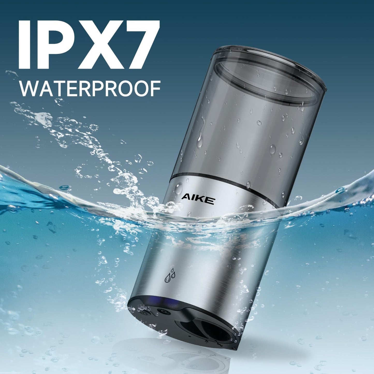 AIKE Automatic Soap Dispenser Wall Mounted for Kitchen and Bathroom, IPX7 Waterproof with Brushed Stainless Steel Finish 13.5fl.oz. for Liquid Soap