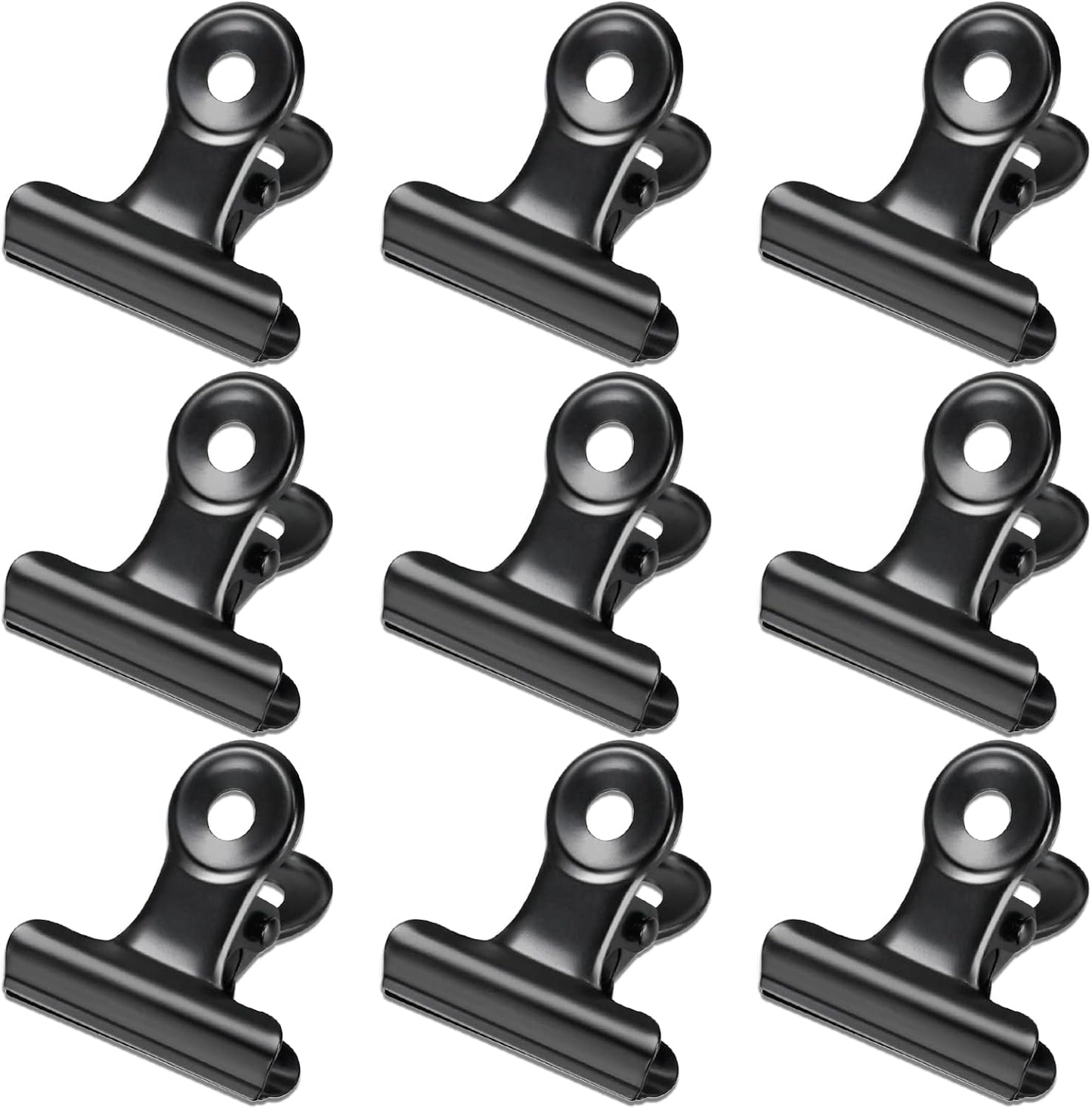 30 Pack Bulldog Clips 1.25 Inches Small Hinge Paper Clips Metal Hinge Clips for Crafts, Food Bags, Drawings, Photos at Home Kitchen & Office Usage, Black, 31mm