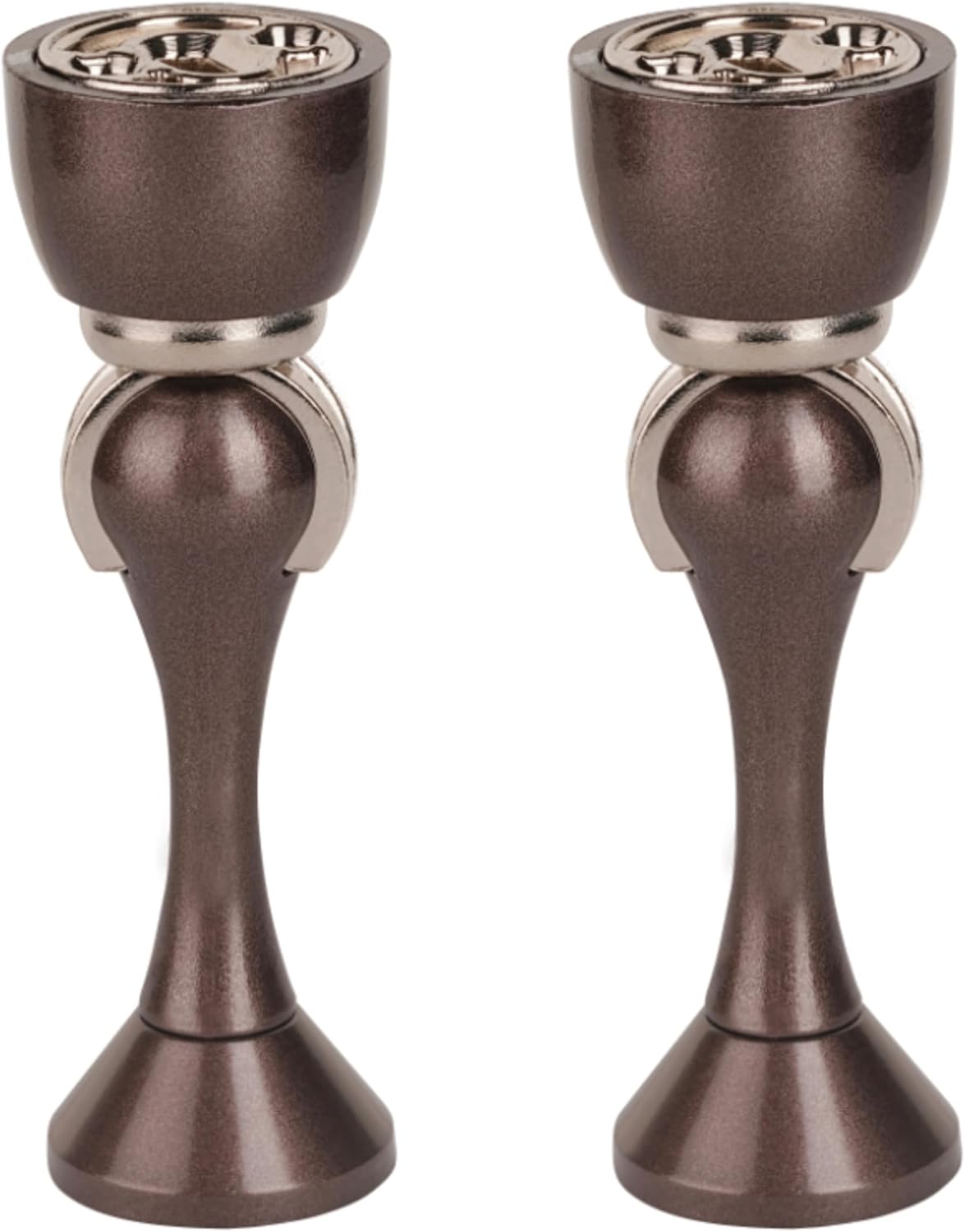 Magnetic Door Stop, Magnetic Door Catch, Door Holder, Door Stops, Wall Mounted, Floor Mounted, Door Banging Prevention (Brown, Small x 2pack)