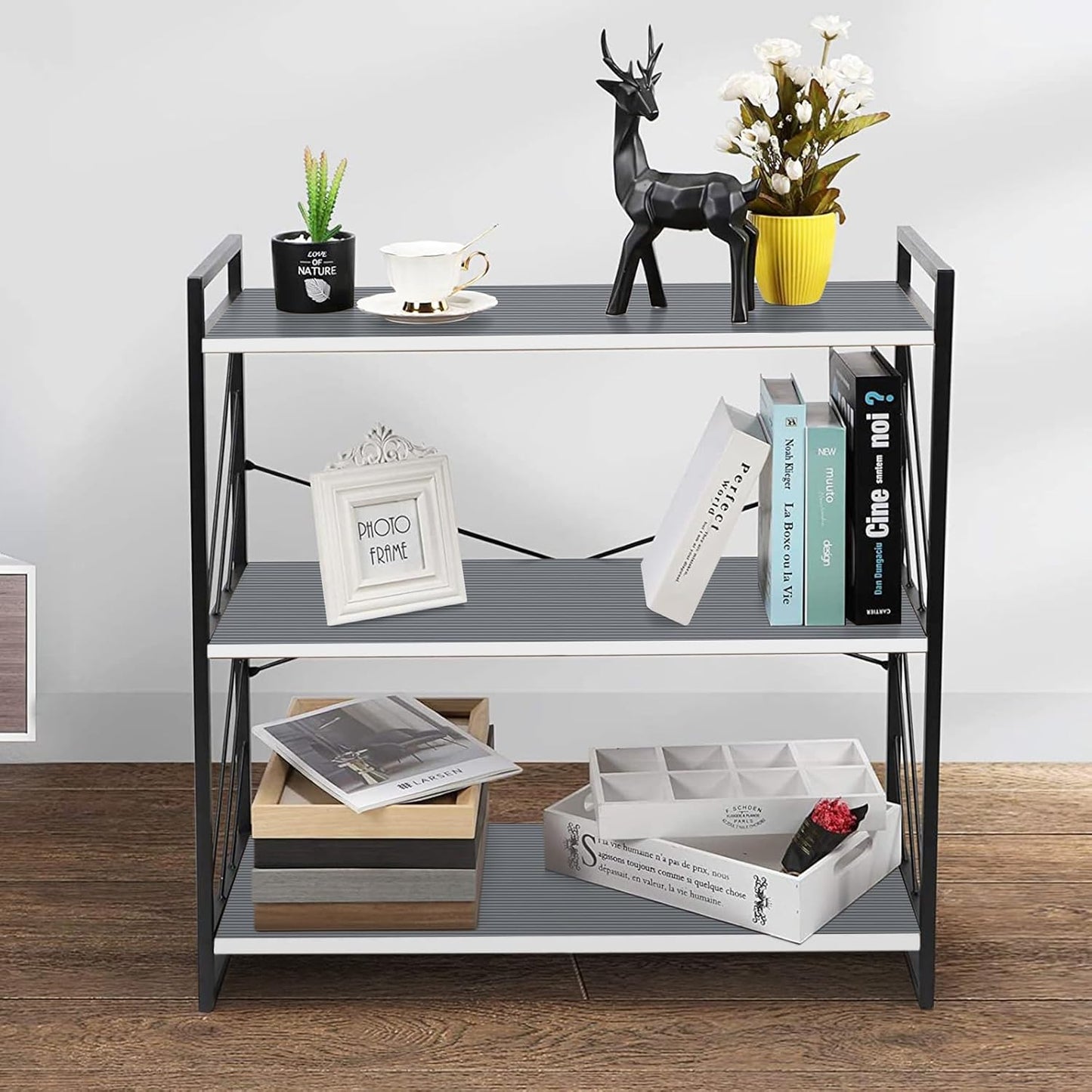 Shelf Liners for Kitchen Cabinets Drawer Liner Non Adhesive Cupboard Mat EVA Material Waterproof Refrigerator Mats Washable Fridge Liner for Cupboard and Desks Liner Gray 17.3 x 236.2 Inches