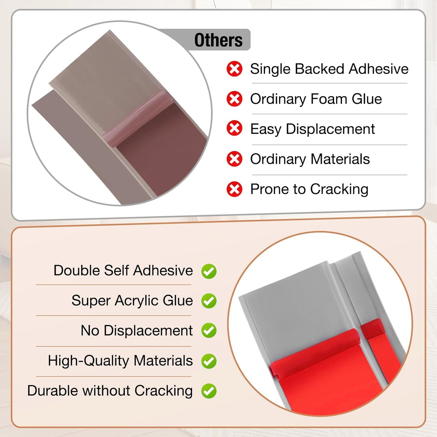 Floor Transition Strip Self Adhesive Vinyl Door Threshold for Doorways Carpet Edging Trim Overlap Edge Reducer for Laminate Floor, Carpet, Tile (Light Gray Wood Grain, 2/5" to 3/5", 3.3Ft)