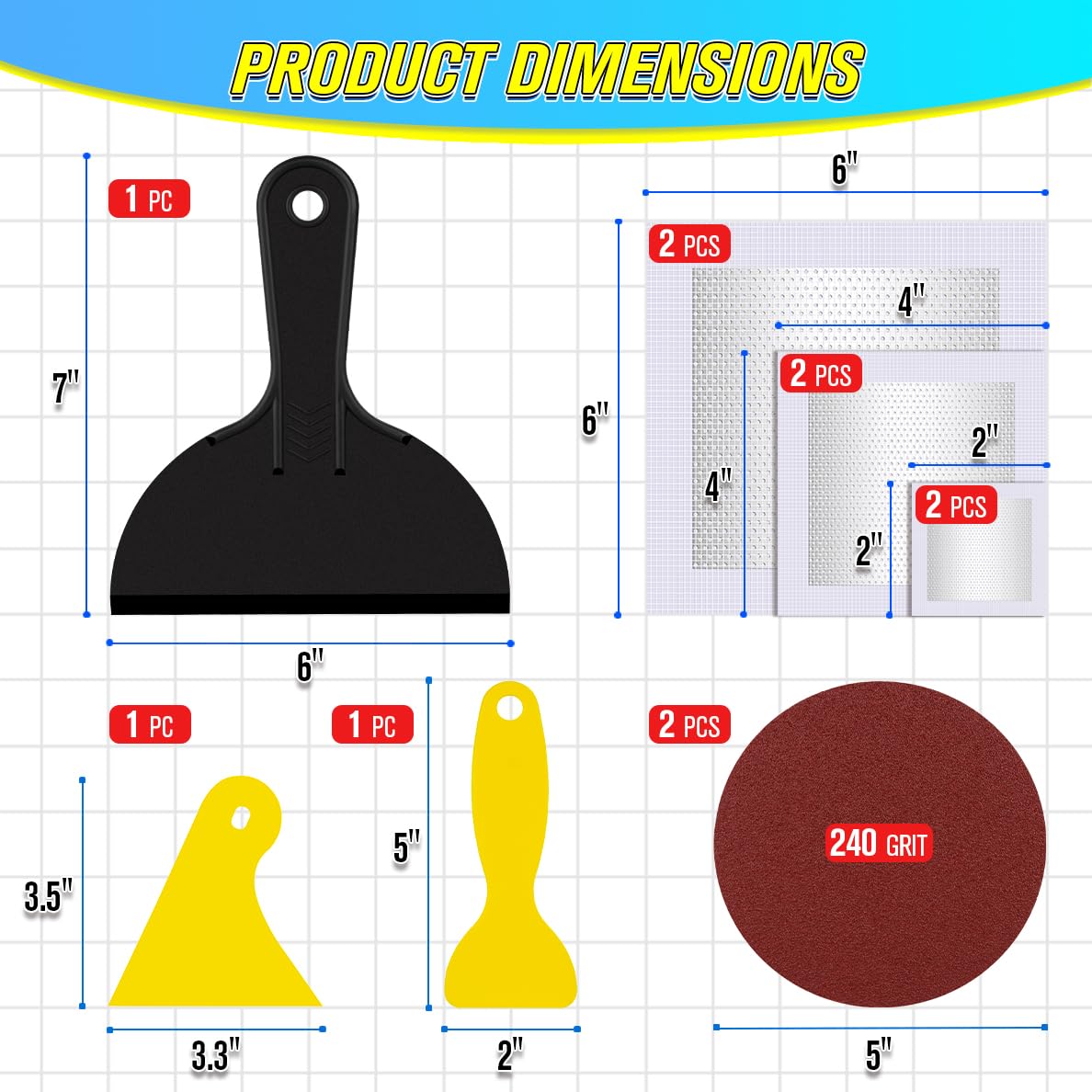 DIYSELF 18 Pack Drywall Repair Kit, Spackle Wall Repair for Nail Holes, Drywall Patch Kits, Hole Putty Filler for Small Hole Repair, Wall Patch Repair Kit for Home, Apartment, Nursery