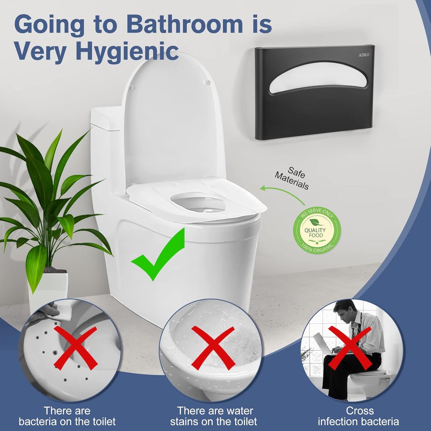 Toilet Seat Cover Dispenser Wall Mounted SUS 304 Stainless Steel (Matte Black)