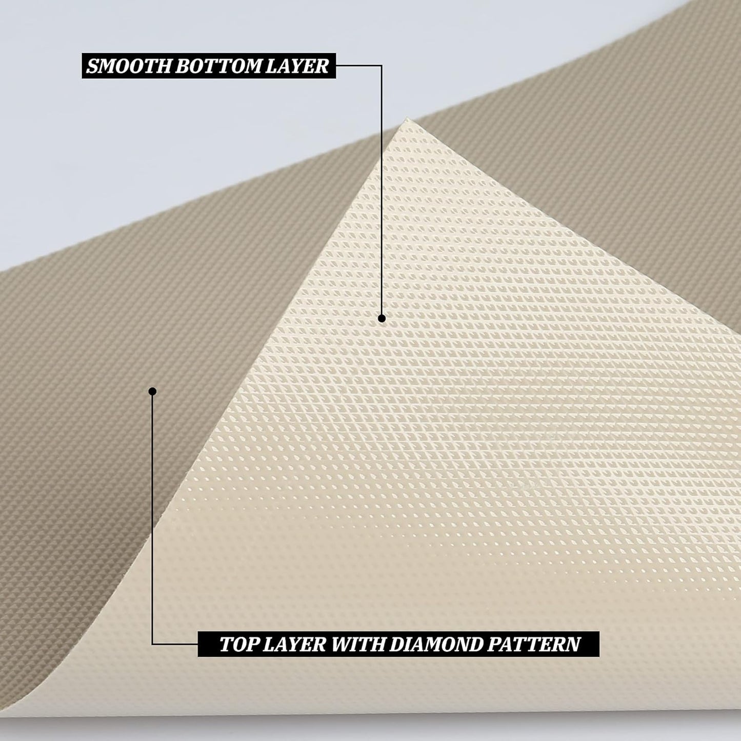 Kitchen Shelf Liner Drawer Liners, Non-Adhesive Refrigerator Liners Waterproof Fridge Mats with Strong Durable Kitchen Cabinets Mat for Drawers, Shelves, Pantry Khaki