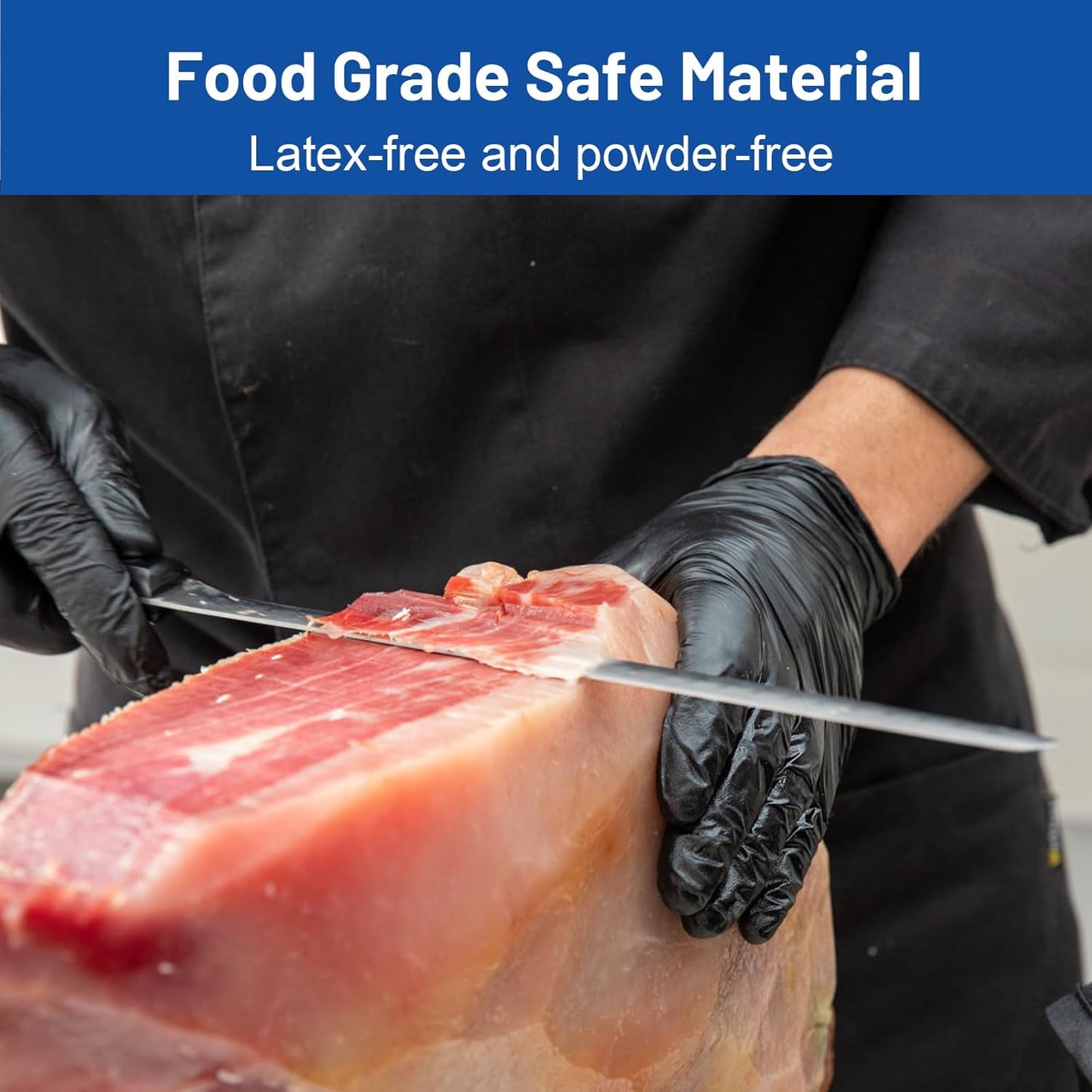 JMU Black Nitrile Gloves Small Case of 1200, 3.5Mil Nitrile Exam Gloves, Latex Free, Powder Free