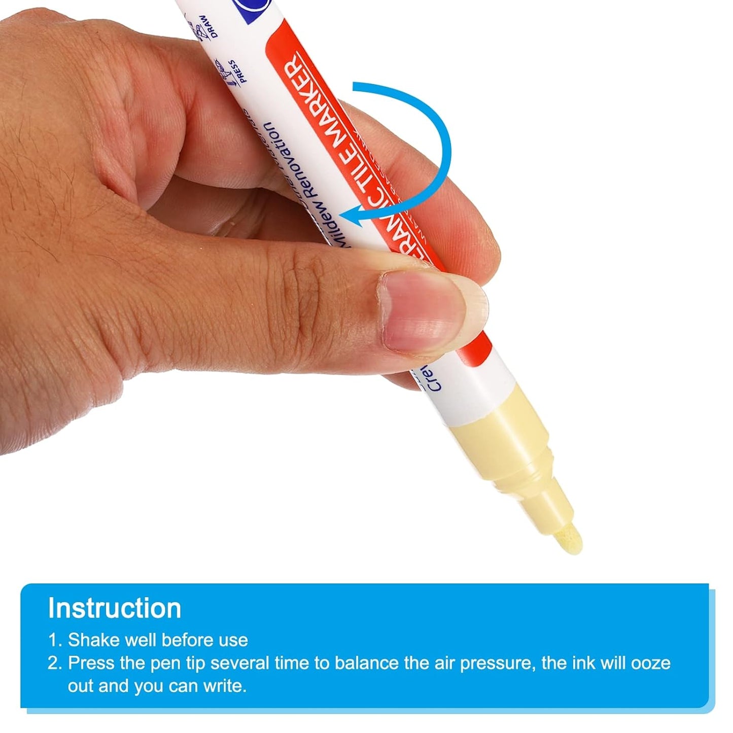 PATIKIL Grout Pen, 4 Pack Beige Tile Marker Waterproof Grout Sealer Pen Tile Repair Pens Paint Pens for Wall Floor Bathroom Kitchen Refresh