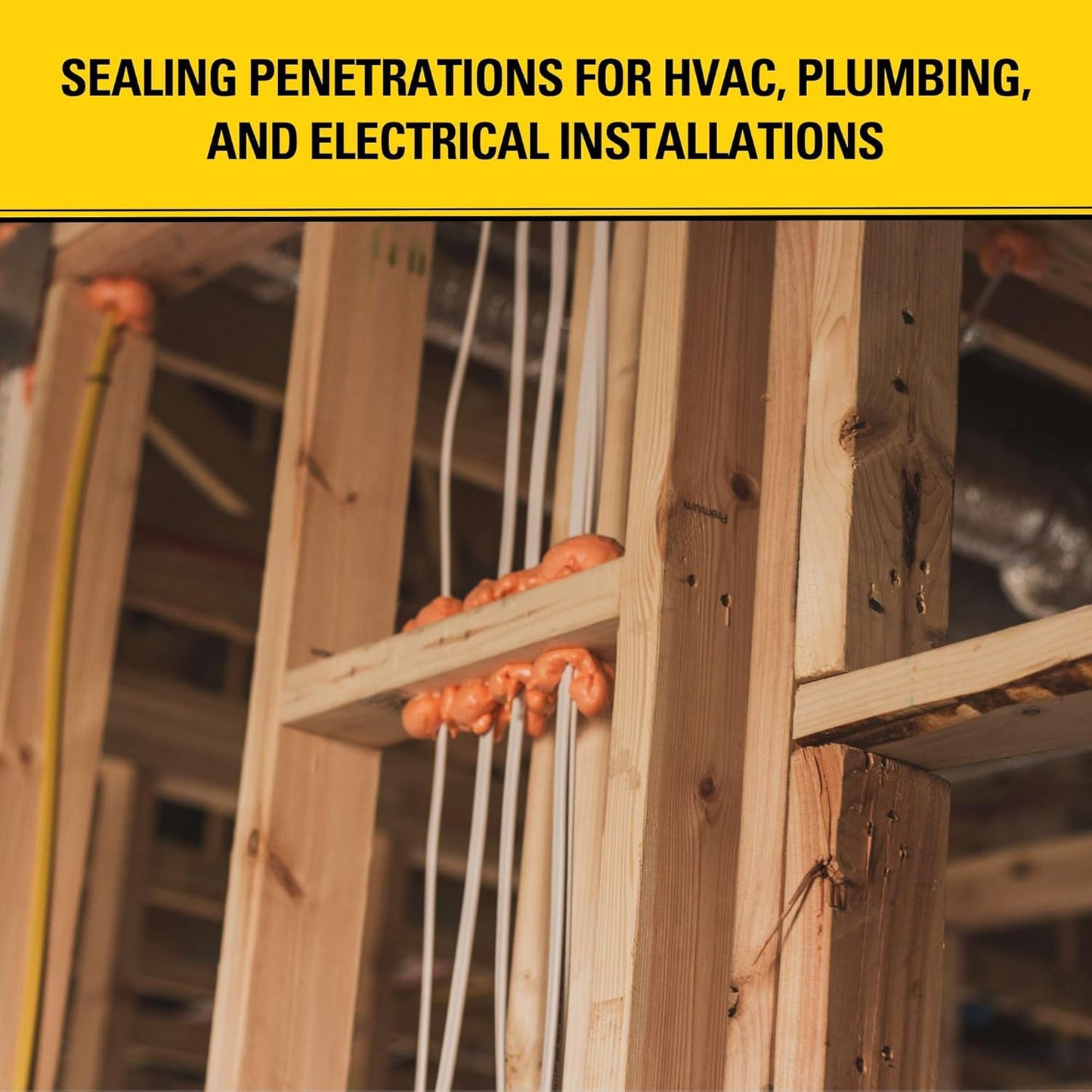 Stanley F952 Fire Block Spray Foam – (1x12oz) Fire Rated Expanding Polyurethane Foam Sealant for Gap Filling & Sealing on Doors, Windows, Walls, Pipes & Joints – Indoor/Outdoor Straw Use | 1 Pack
