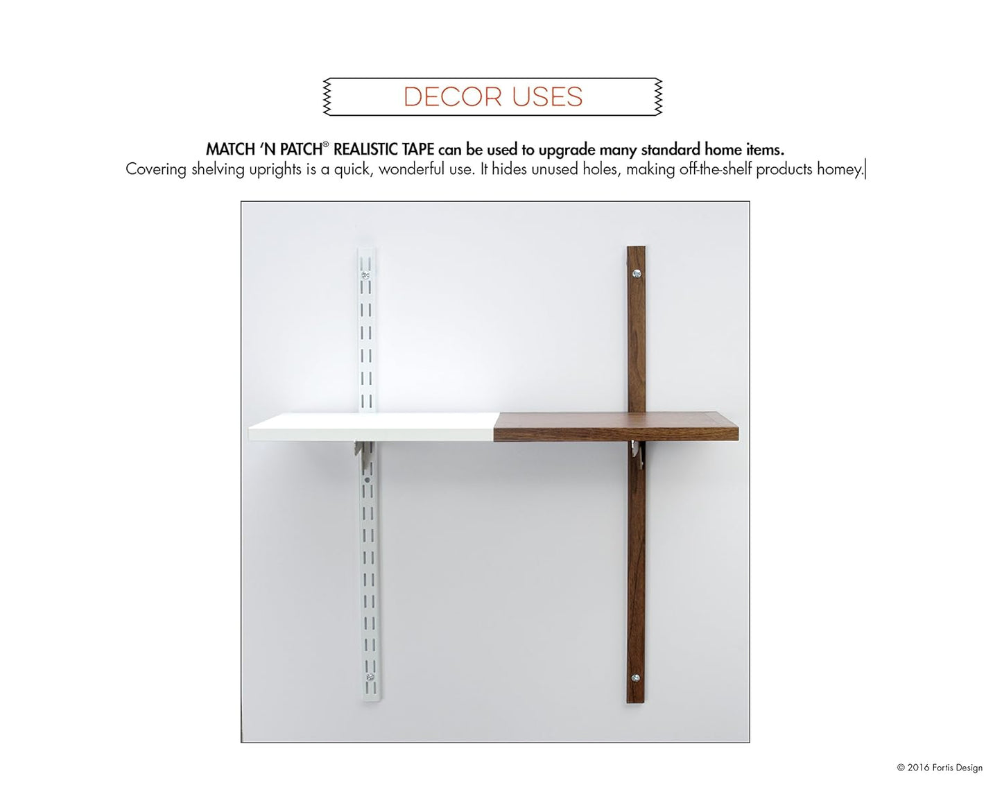 MATCH 'N PATCH Realistic Wood Grain Repair Tape - Durable Multi-Use Adhesive Tape for Furniture, Floors, Cabinets, Windows, Doors, RV, Home Decor & DIY Projects - White Oak - 2.25 inch x 15 feet