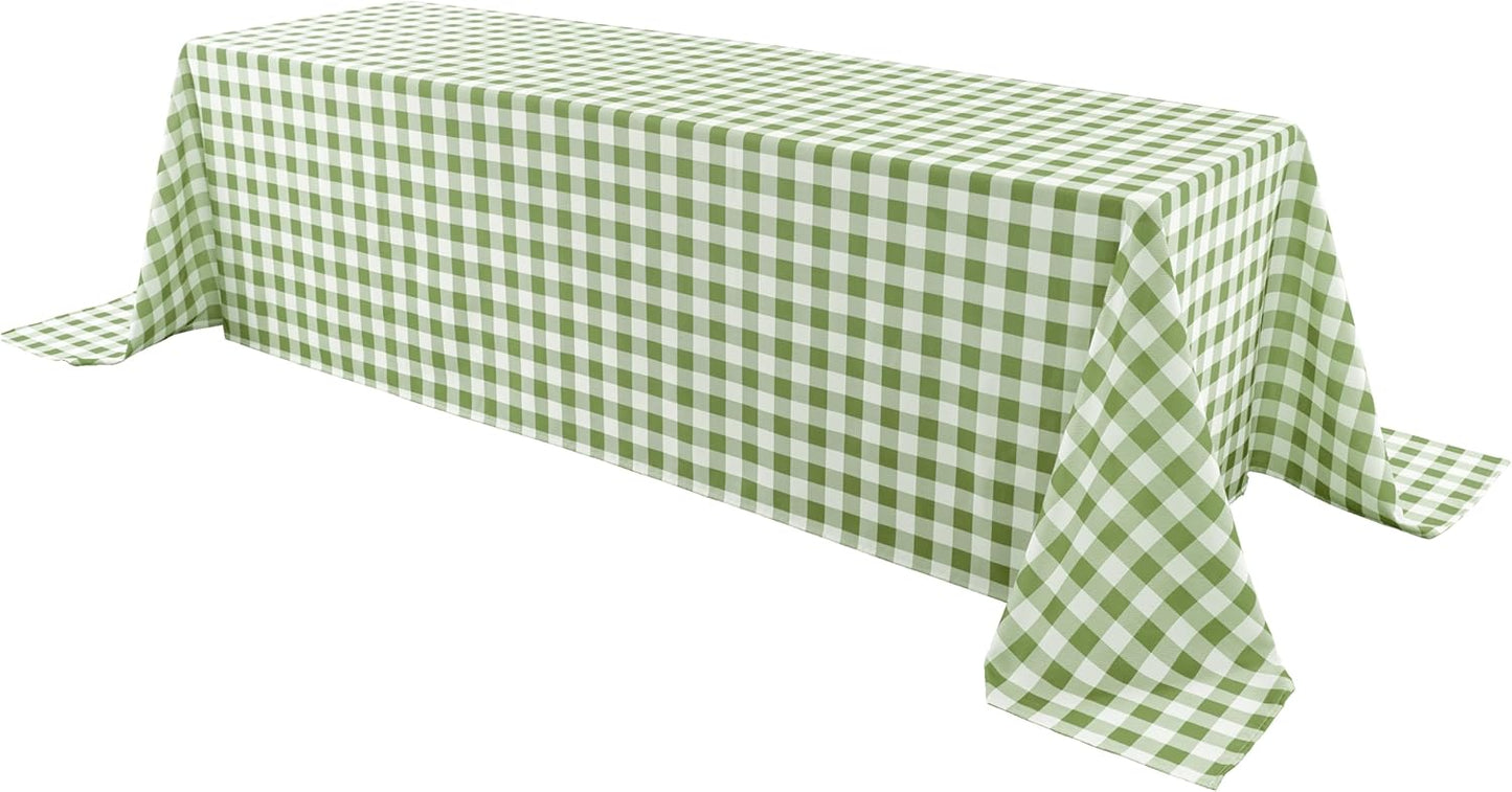 Classic Gingham Buffalo Tablecloth Fabric - Oblong 90x132 Inch Water Proof Checkered Table Cloth for Indoor Outdoor - Table Cover for Birthday, Picnics, BBQs, and Parties