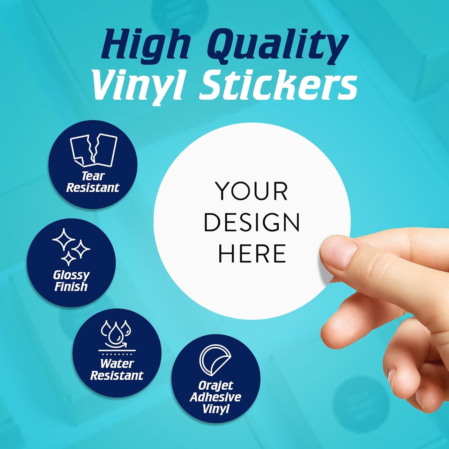 5-1000 Custom Vinyl Stickers - Upload Your own Image, Text, Design, Logo - Personalized Logo Labels for Handmade, Packaging, Bottle, Jars, Candle, Brand Stickers (White, 3x3)
