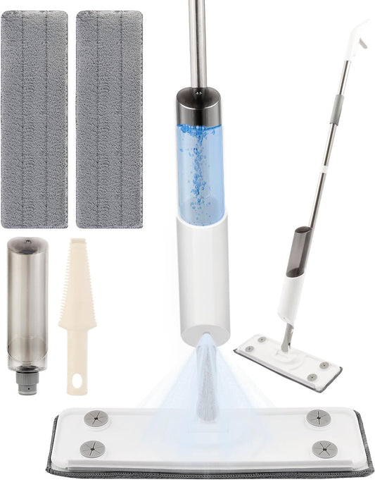 Spray Mop for Floor Cleaning Refillable Bottle with 2 Washable Reusable Microfiber Pads,Mop for Wooden, Bamboo,and Cement Floors Suitable for Both Household and Commercial Applications