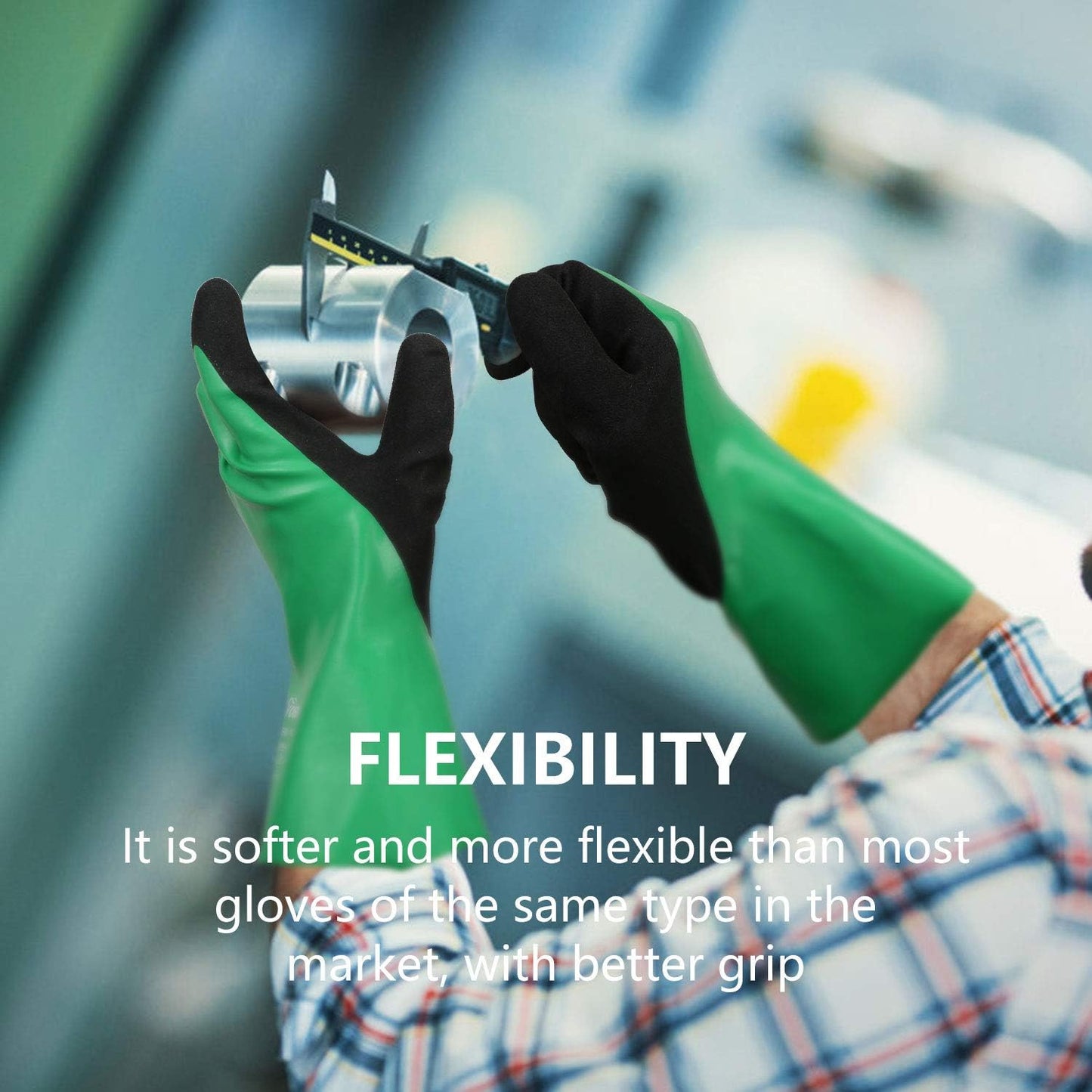 Nitrile Coating Chemical Resistant Gloves 1Pair