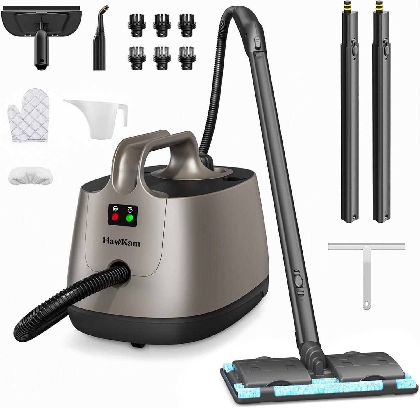Steam Cleaner for home, 293°F 58 PSI Powerful Multipurpose Steam Mop for Home Use, 50Oz Capacity, Heavy Duty Steamer for Carpets, Handheld Steamers, Floors, Cars, Tiles, Crack Cleaning, Titanium