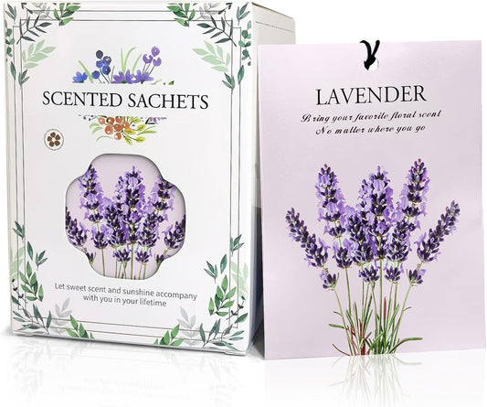 Lavender Scented Sachet Bags - 12 Pack Closet Freshener Odor Eliminator, Long Lasting Home Fragrance for Drawers, Wardrobes & Cars, House Smell Good Products, Air Freshener for Closet