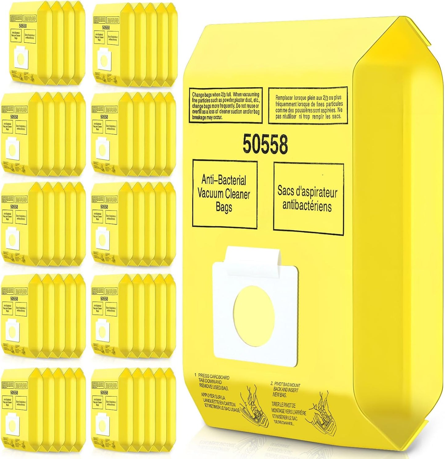 50 Pack Vacuum Cleaner Bags Fit for Kenmore Canister Type C/Q 5055 50555 50557 50558 and Pana·sonic Type C-5 C-18, 200 Series, 400 Series, 600 Series, 700 Series, 800 Series (50 Pack)