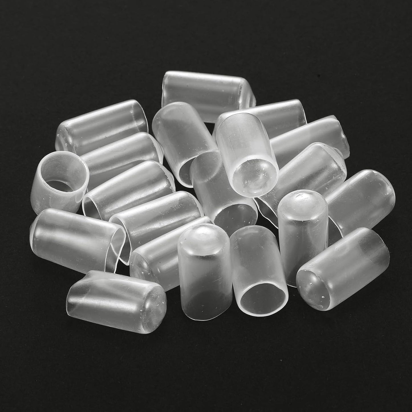 uxcell 20pcs Rubber End Caps Protective Caps 11mm ID Vinyl PVC Round Tube Bolt Cap Cover Screw Thread Protectors, Clear