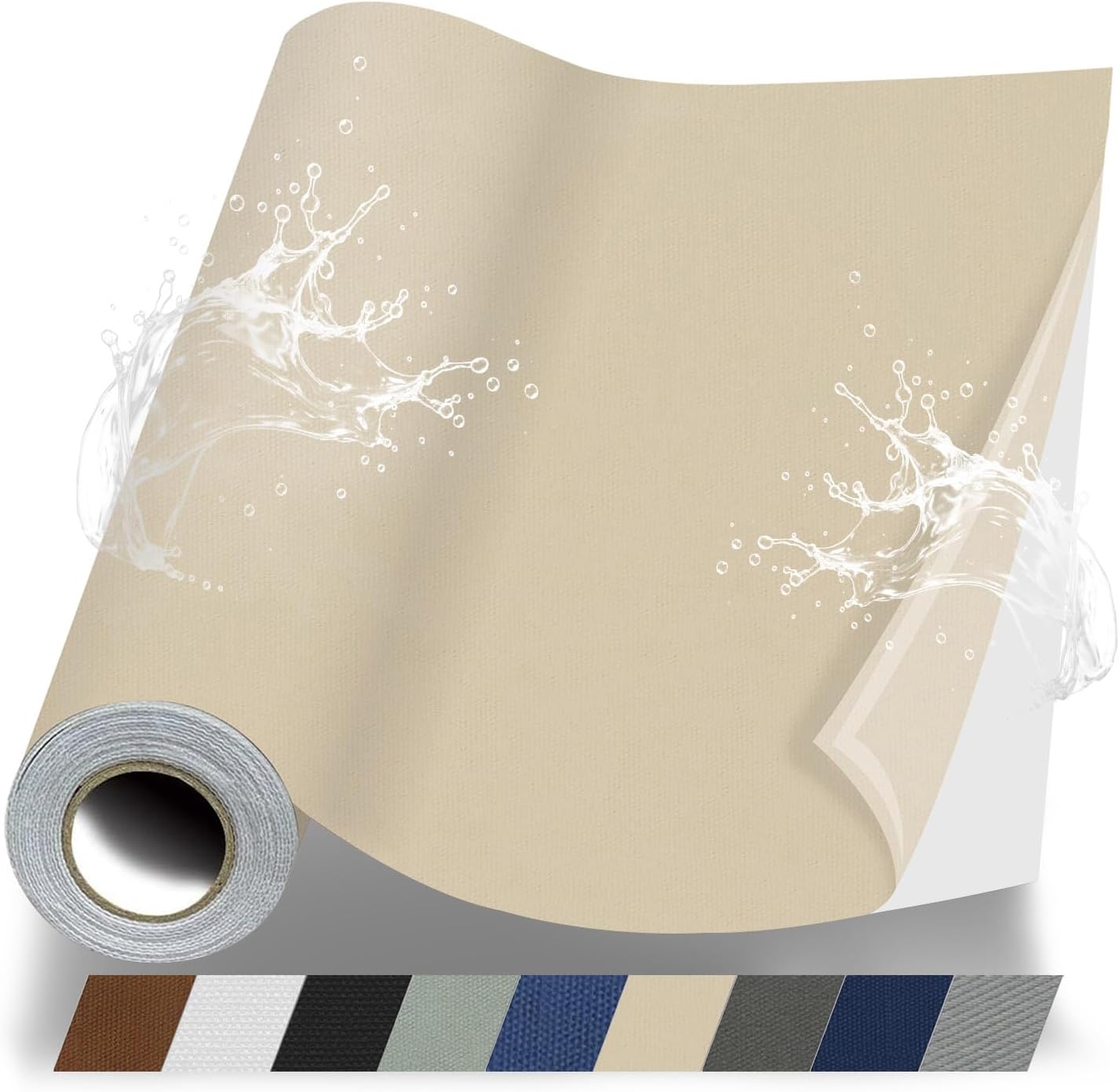 Fabric Repair Patches, 17X79 Inch Canvas Self-Adhesive Fabric Patches Tape Durable, DIY Large Canvas Repair for Sofa, Couches, Furniture, Chair, Clothing （17X79 Inch, Beige）