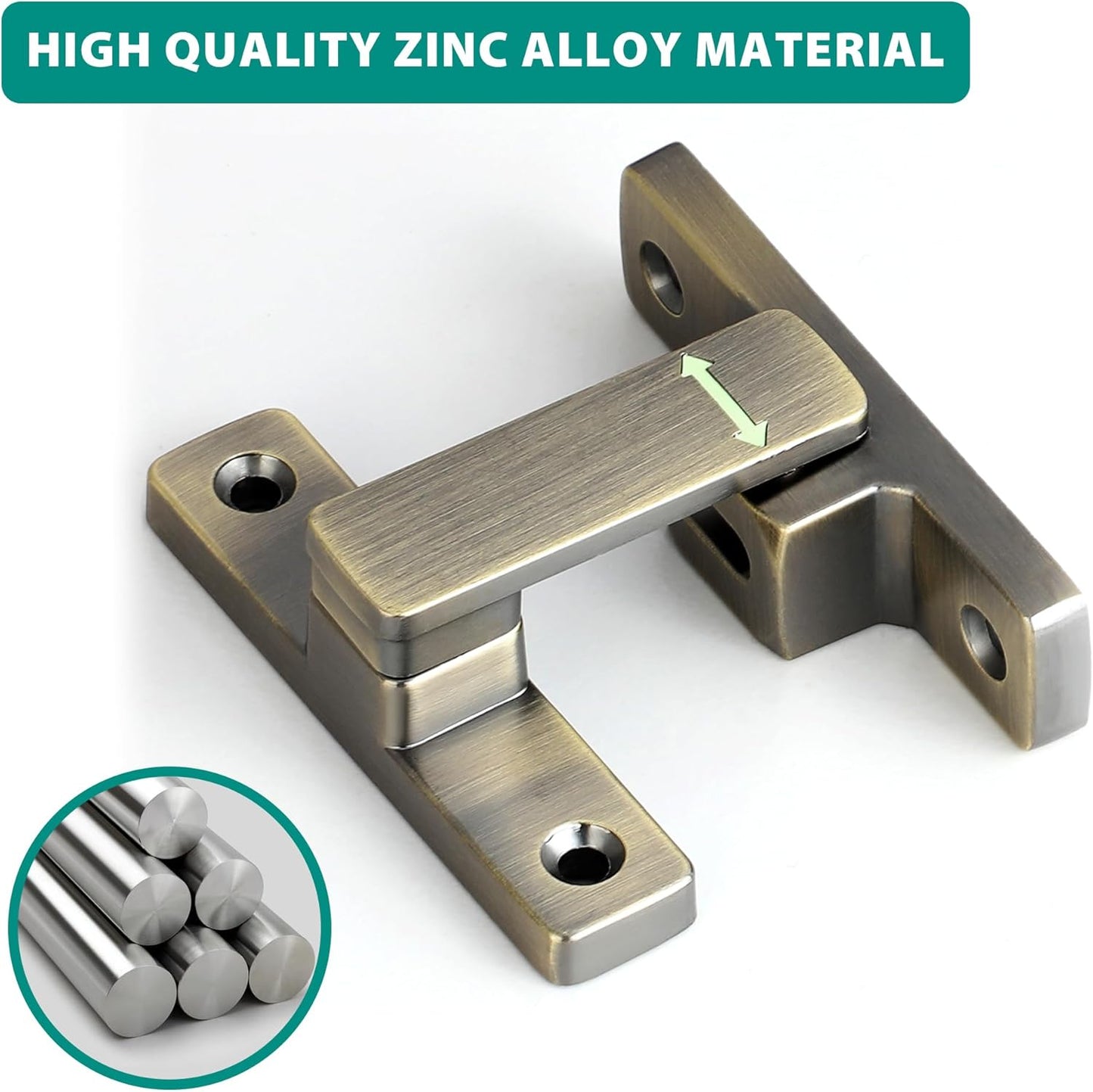 90/180 Degree Flip Latch Gate Latch, Heavy Duty Black Safety Door Lock Enhanced Security Flip Latch Lock Hardware for Interior Door Front Door Barn Garden Fence Window Bathroom Cabinet