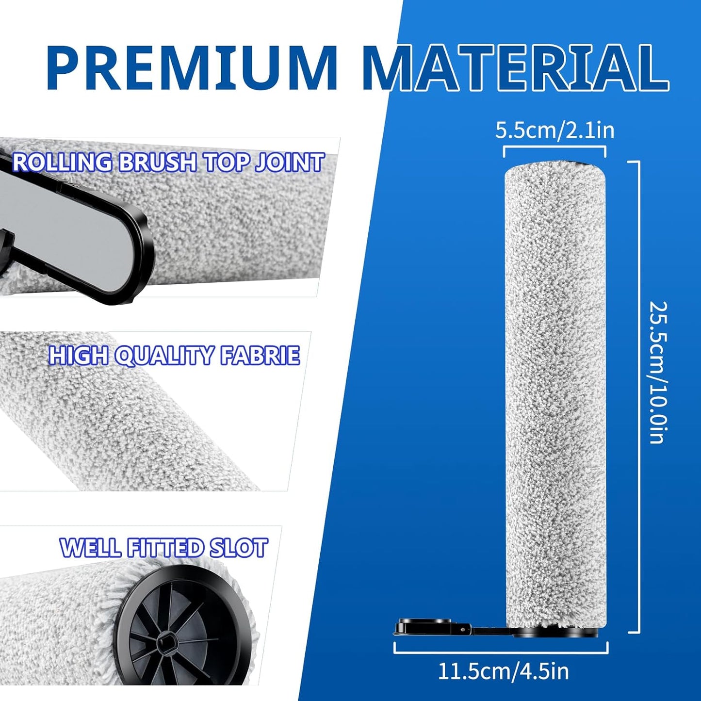 Replacement Roller Brushes & HEPA Filters Compatible with Roborock F25 / F25 ALT Handheld Wireless Vacuum Cleaner - Compatible Accessory Set, 2 Roller Brush and 2 Filters