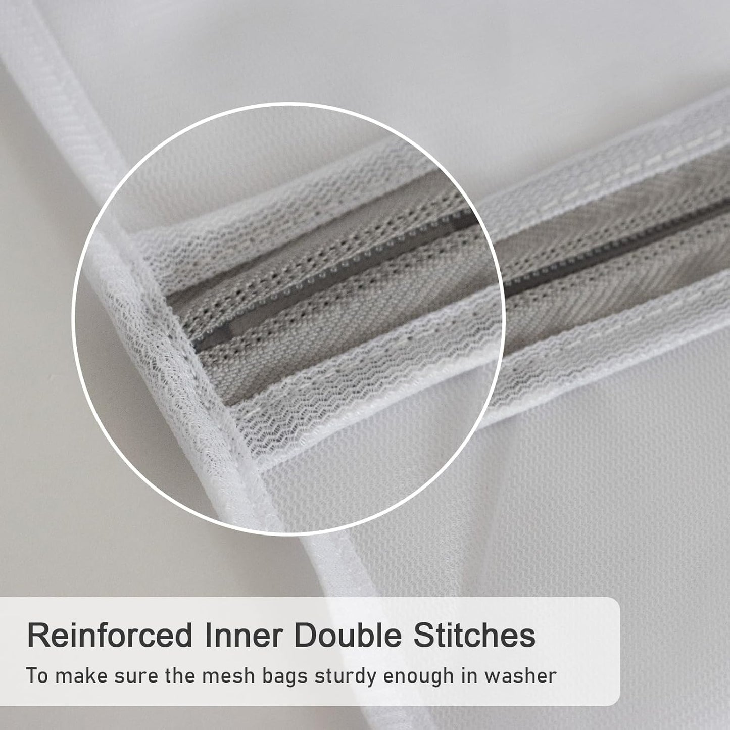 Polecasa 3Pcs 9 x 12 Inches Extra Durable Fine Mesh Laundry Bags with Sturdy Zipper for Delicates, Socks, Protect Clothes in Washing Machine, Laundry Room Essentials for College, Dorm (3 Small)