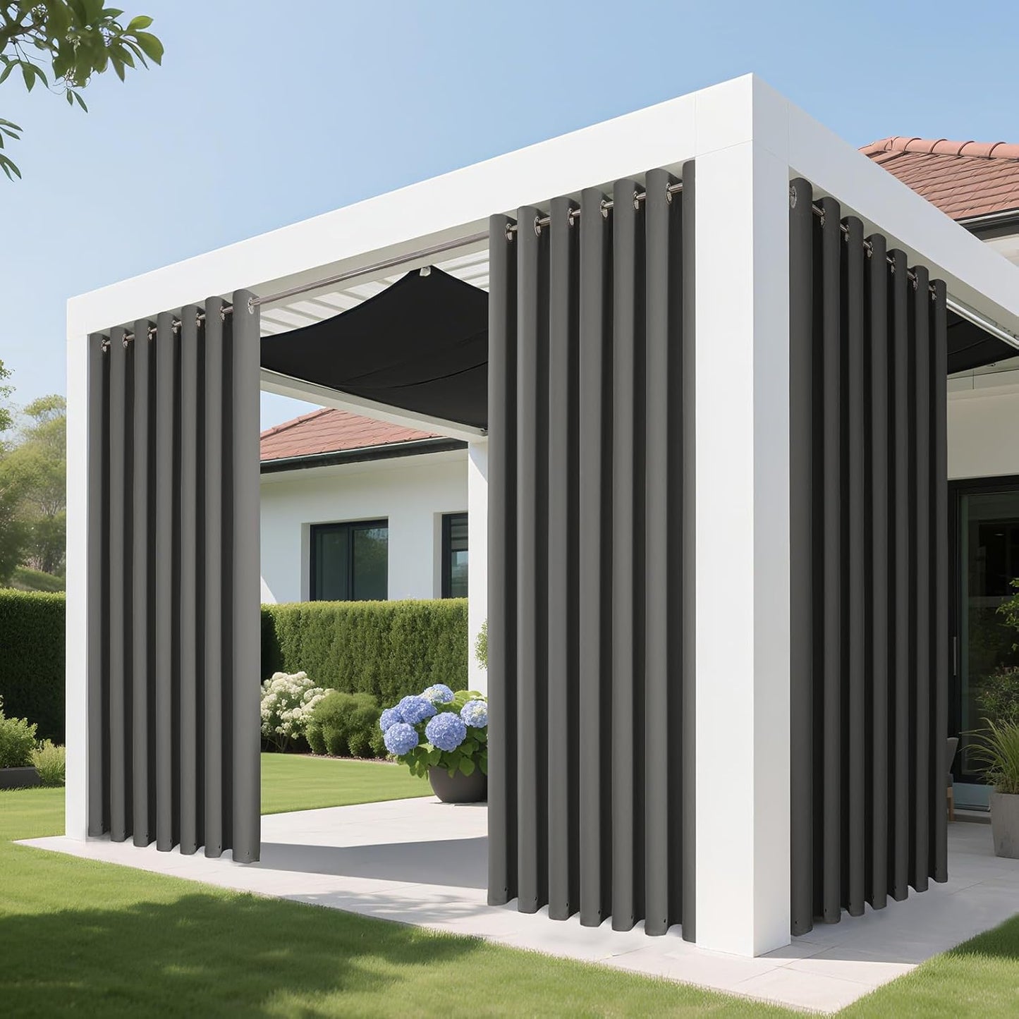 Joydeco Blackout Patio Sliding Door Curtains 84 Inches Long, Grommet Privacy Room Divider Curtains, Extra Wide Thermal Blackout Drapes for Bedroom Living Room (Light Grey, 70Wx84L, 1 Panel)