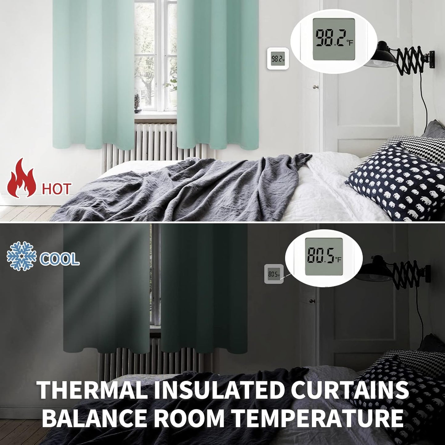 BGment Light Sage Blackout Curtains 84 Inches Long for Living Room - Rod Pocket Thermal Insulated Room Darkening Drapes for Bedroom Dining Privacy, 42 x 84 Inch, 2 Panels