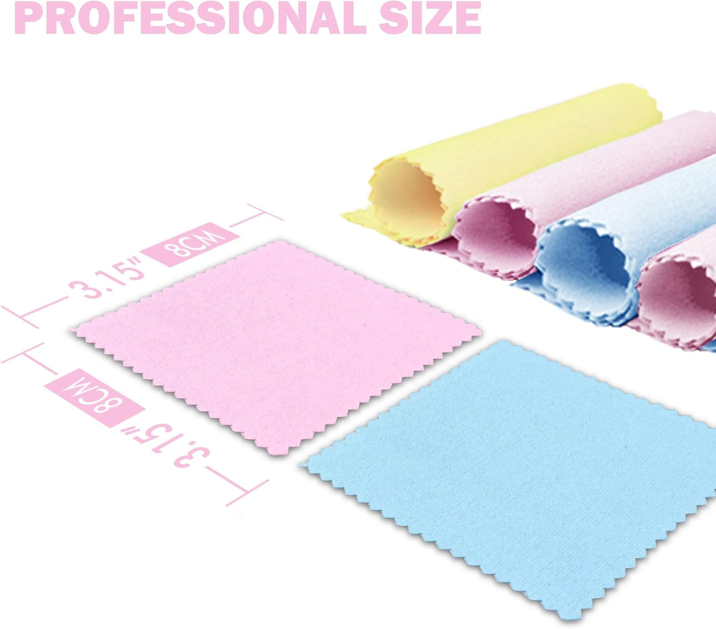 XIAOXINGYUN 120PCS Jewelry Cleaning Cloth Jewelry Polishing Cloths Individually Wrapped Silver Cleaning Cloth for Jewelry Sterling Silver, Gold, Platinum, Coins (3.15" x 3.15") (Light Purple)