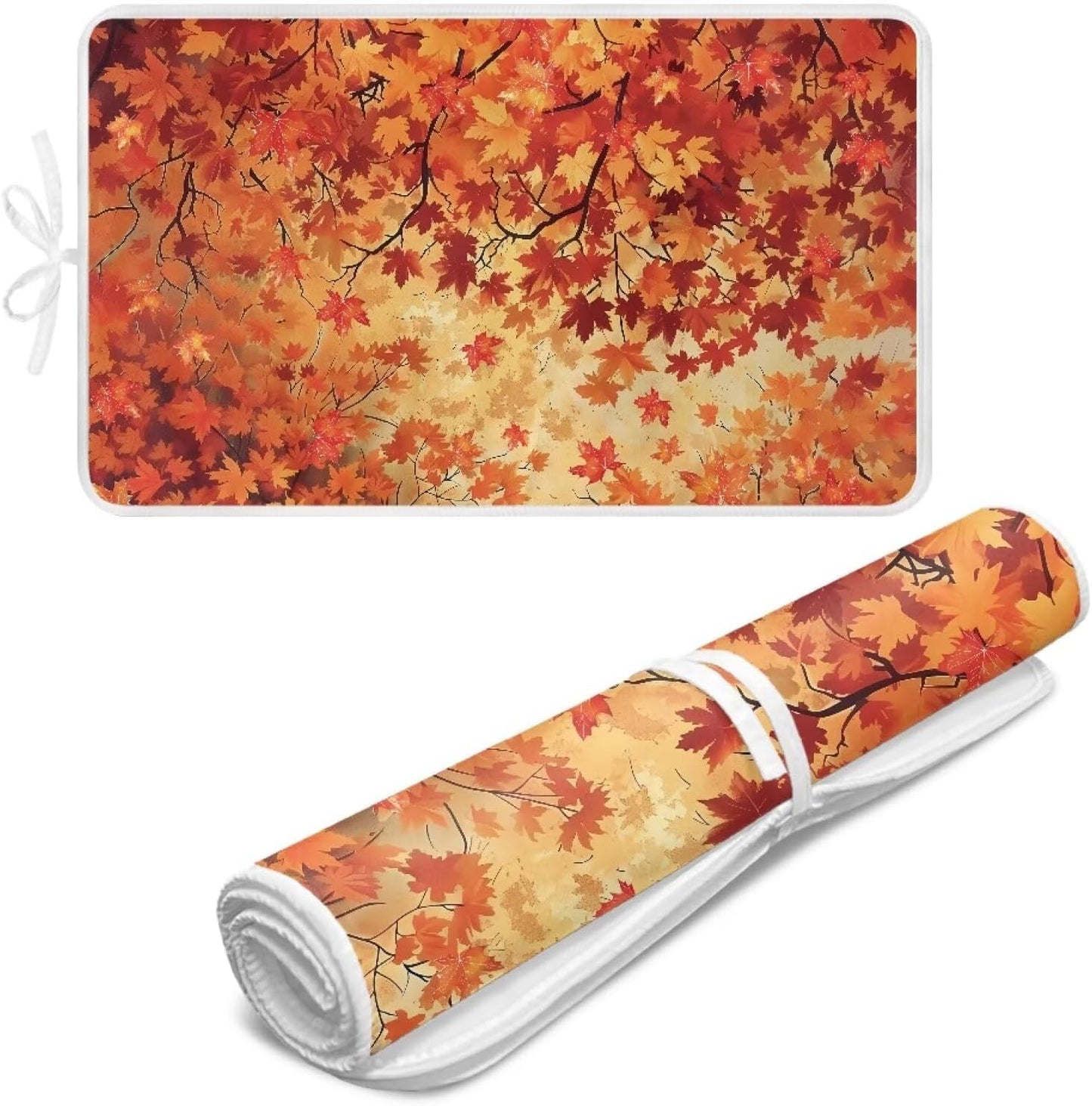 Ironing Mat Maple Leaf Ironing Board Pad Heat Resistant, Portable, Quilting & Travel Blanket 32 x 16 Inch Thanksgiving Small Ironing Mat for Table Top Autumn Decor,Countertop,Etc