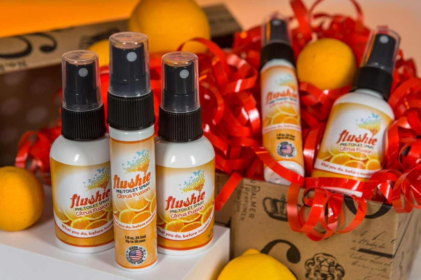 Flushie Pre-Toilet Spray for Poop Travel Size Toiletries Bathroom Spray for Poop Spray for Toilet Deodorizer Traveling Essentials Poop deodorizer Poop Odor eliminator… (Citrus, 2oz 2pack)