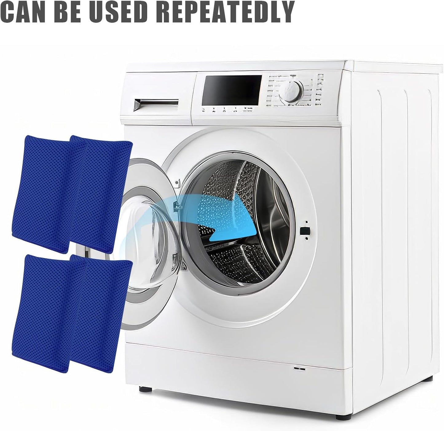 4 PCS Bug Scrubber Sponge Car, Bug Remover Wash Sponge，Car Cleaning Sponge for Bugs, Tar, Grime - Paint-Safe, Reusable Wash Sponges Kit(Blue)