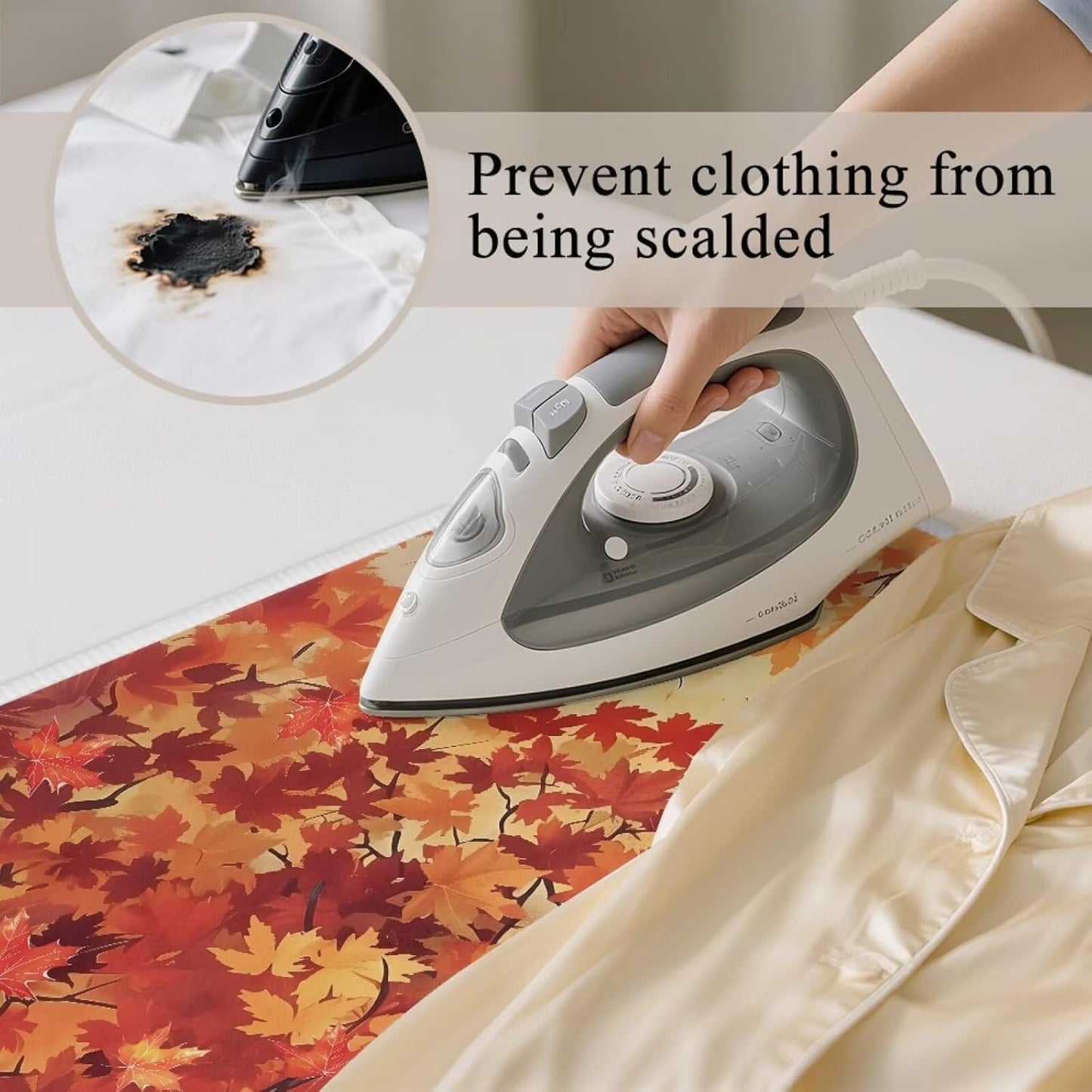 Ironing Mat Maple Leaf Ironing Board Pad Heat Resistant, Portable, Quilting & Travel Blanket 32 x 16 Inch Thanksgiving Small Ironing Mat for Table Top Autumn Decor,Countertop,Etc