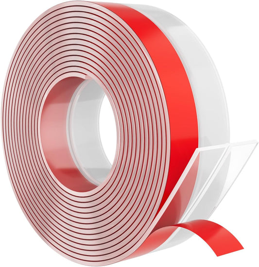 Heavy-Duty 20 ft x 3 in Weather Stripping, Extra Thick 2mm Door Draft Stopper Silicone Seal Strip for House and Glass Shower Doors for Collision and Side Gaps of Door and Windows, Clear