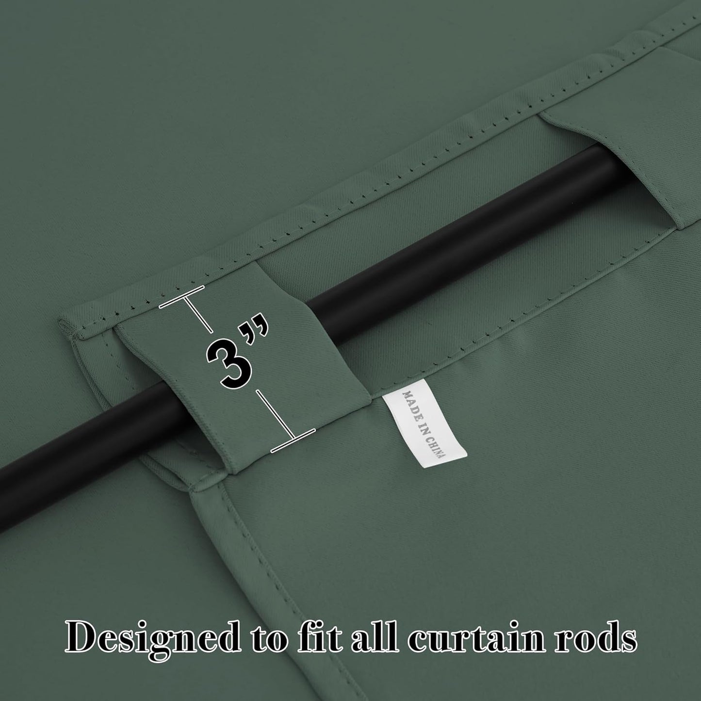 RYB HOME Blackout Curtains 54 inches Long - Thermal Insulated Privacy Spring Drapes for Kids Bedroom Living Room Bathroom, 42 inch Width x 54 inch Length, Dark Green, 2 Panels