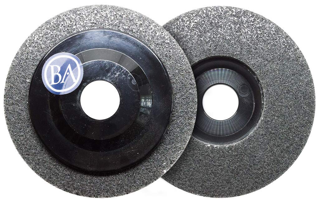 Benchmark Abrasives 4-1/2" Diameter Surface Preparation Non Woven Discs with 7/8" Arbor for Die Grinder Surface Grinding Polishing Burr Finish Rust Paint Removal (Pack of 10) - (Gray)