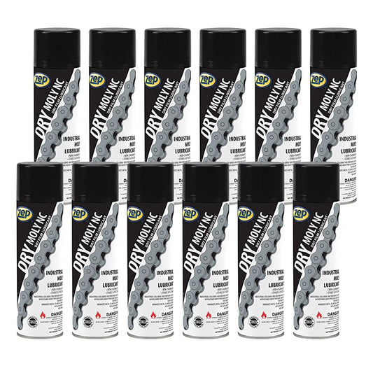 Zep Dry Moly NC Dry Film Lubricant - 14 oz (Case of 12) 10601 - Reduces Friction and Wear for Metal-to-Metal Contact Points, Stable and Effective, Non-Chlorinated