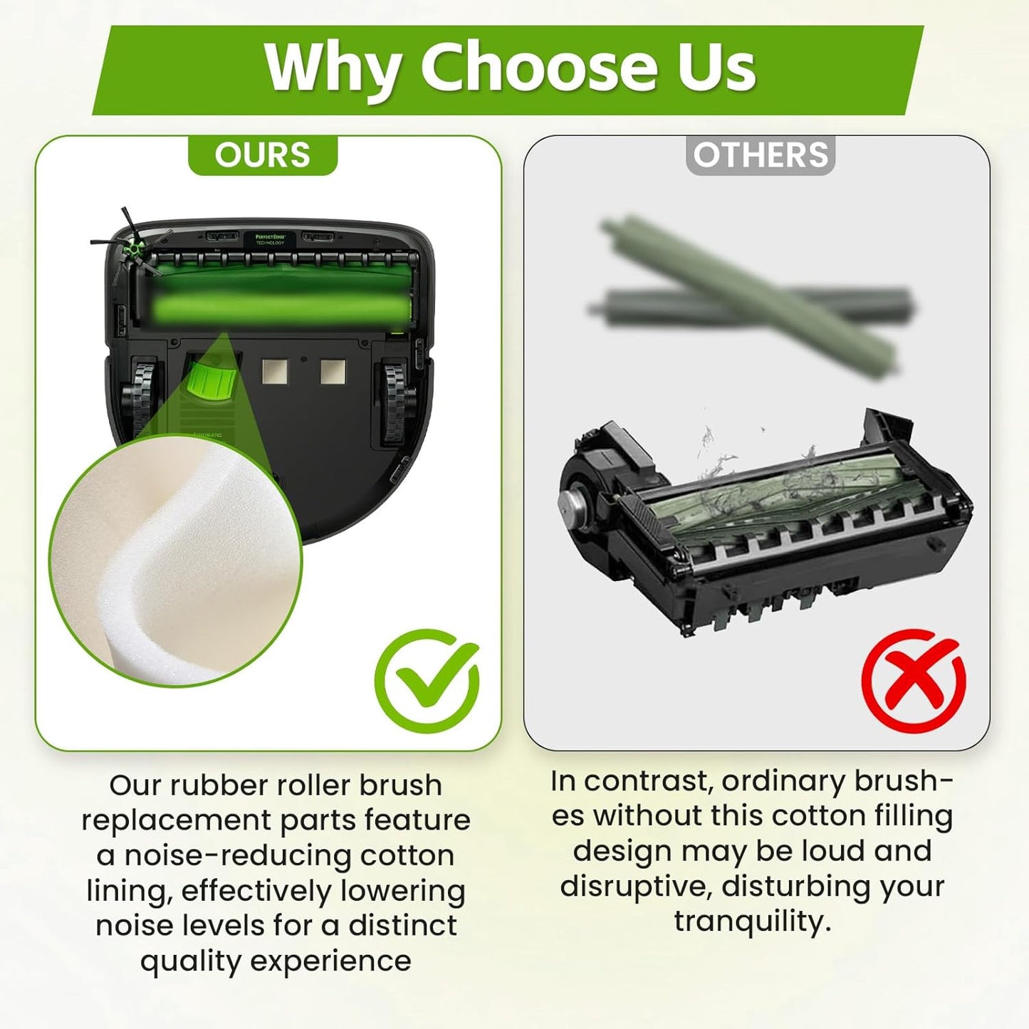 6-Pack Rubber Brushes for iRobot Roomba S9/S9+/S9+ (9150/9550) – Replacement Vacuum Roller Brush, Compatible with Roomba S9 Series – Bristle-Free for Floors & Carpets