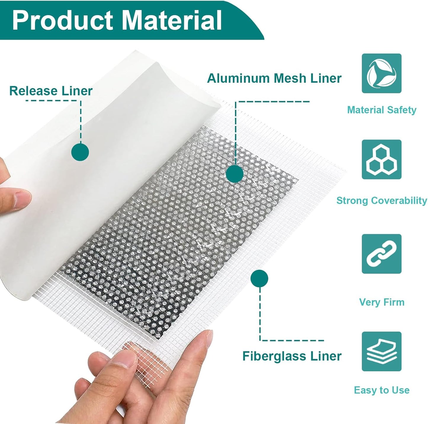 19 Pack Drywall Repair Kit for Large Holes, 2/4/6/8 Inch Dry Wall Patch Kits for Erase a Small Nail Hole, Plaster Wall Patching Self Adhesive Aluminum Mesh with Scraper and Sandpaper