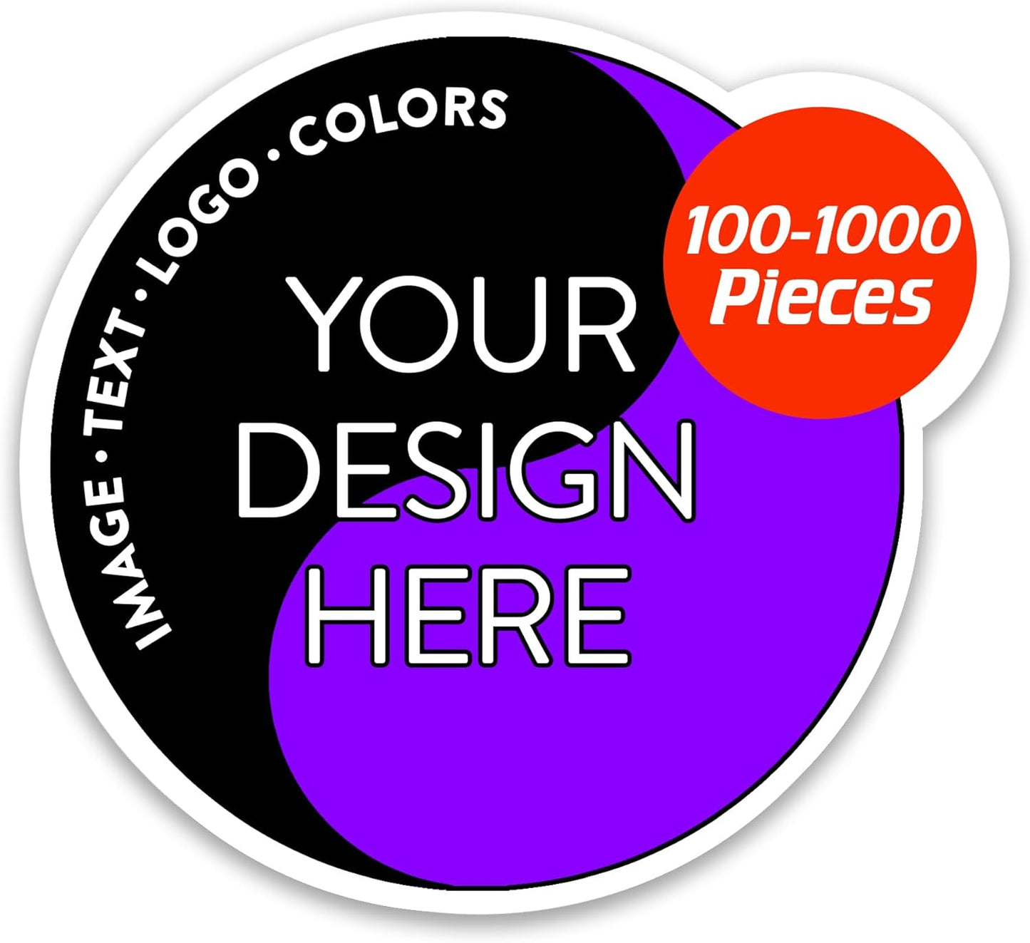 100 Custom Vinyl Stickers - Upload Your own Image, Text, Design, Logo - Personalized Logo Labels for Handmade, Packaging, Bottle, Jars, Candle, Brand Stickers (Black, 1.5x1.5)