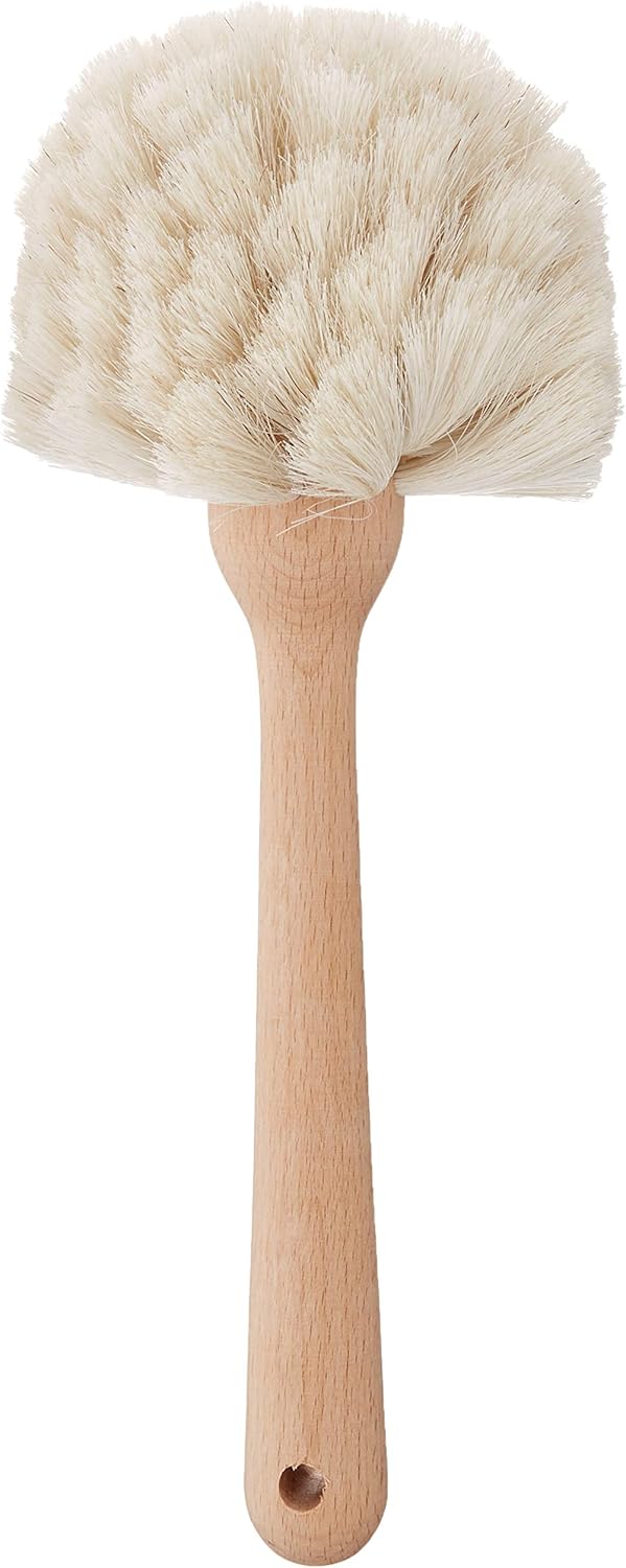 Fox Run Kitchen Brush, Natural Horsehair Fiber Dish and Glass Brush, 10"
