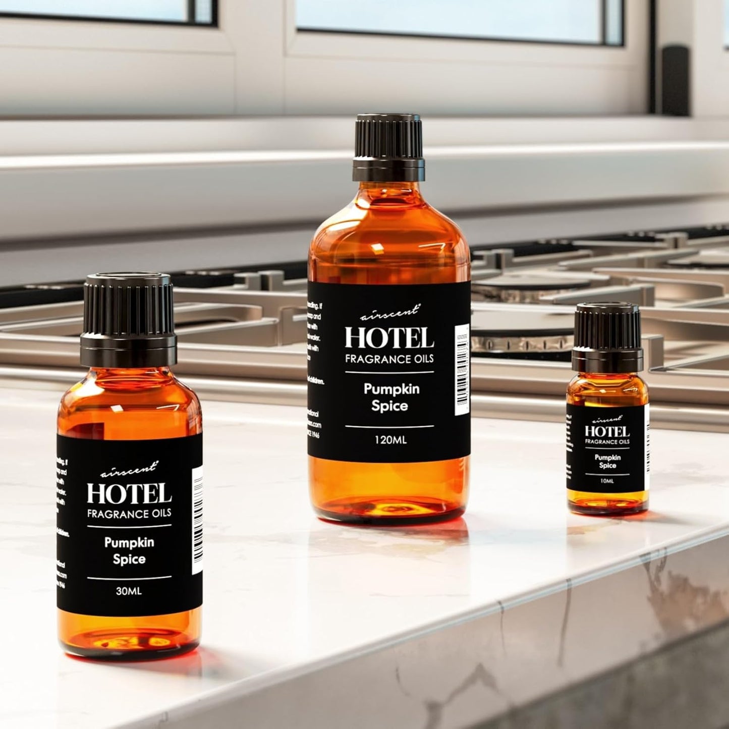 AirScent Pumpkin Spice Diffuser Oil - Pumpkin Spice Fragrance Oil Blend for Ultrasonic and Waterless Diffusers and Crafting - 500 mL, 16.9 fl oz Glass Bottle - Fall Scents