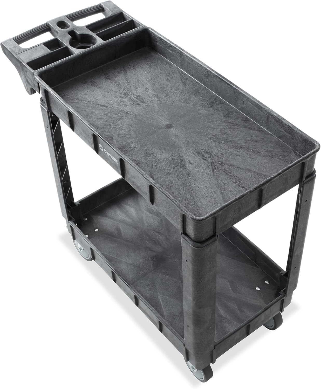 Dryser Utility Cart with Wheels, 40" x 17" Heavy Duty 550 lb. Capacity with Shelves - 2 Tier Rolling Cart with Four 5" Swivel Casters for Warehouse, Garage, Cleaning