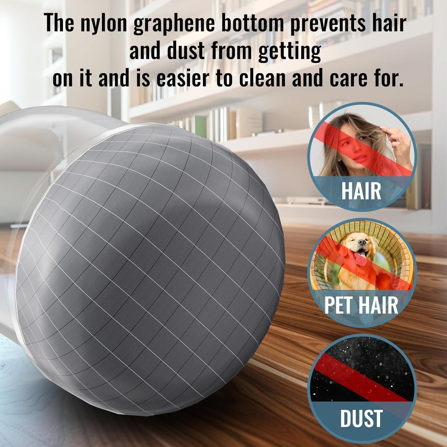 YSD 1Inch 24 Pcs Silicone Chair Leg Floor Protectors,Hair and dust Resistant Round Chair Leg Caps for Tilt Chair Legs,Carpet Hardwood Floor Protectors with Gray Pads