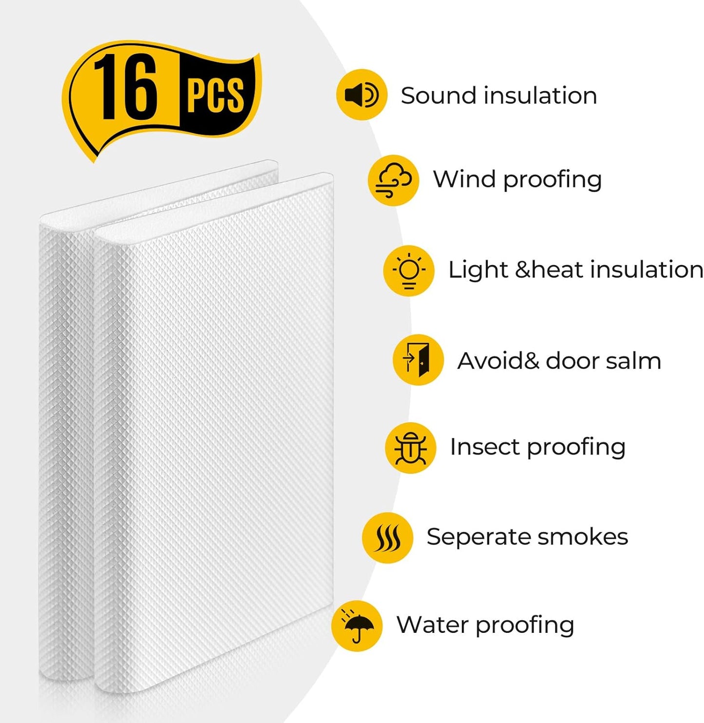 Zonon 64 Pieces Door Corner Seal Weatherstripping Exterior Door Frame Seal Draft Stopper Adhesive Corner Pads for Weather Stripping and Draft Protection (White)