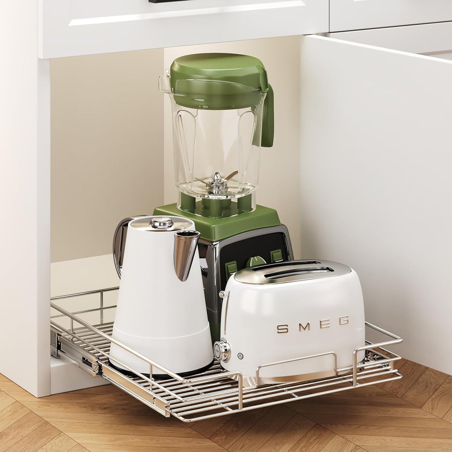 Pull Out Cabinet Organizer 16½" W x 21½" D, Heavy Duty Cabinet Pull Out Shelves, Slide Out Drawers Organization for Kitchen Cabinets Bathroom