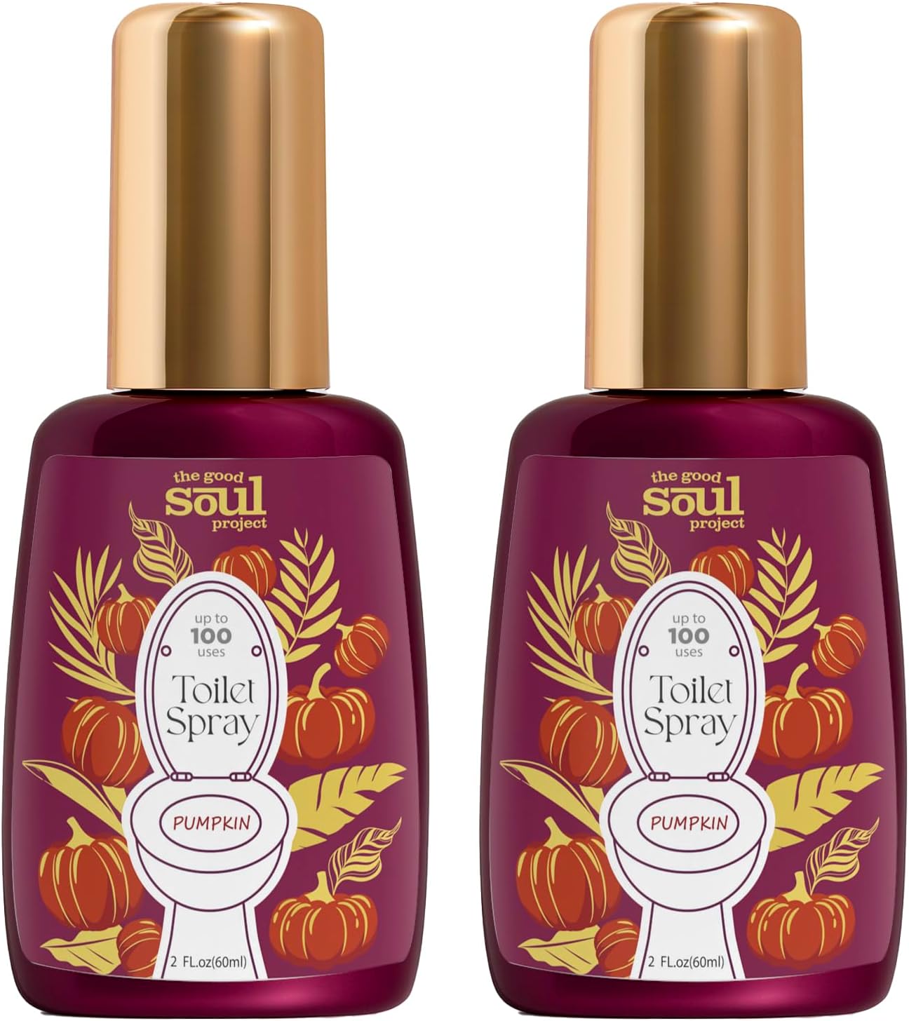 Toilet Spray, Pumpkin Scent, Travel Essentials, 4 Fl.Oz, Up to 200 Uses, Bathroom Odor Eliminator - Pumpkin, Smoked Vanilla & Cinnamon