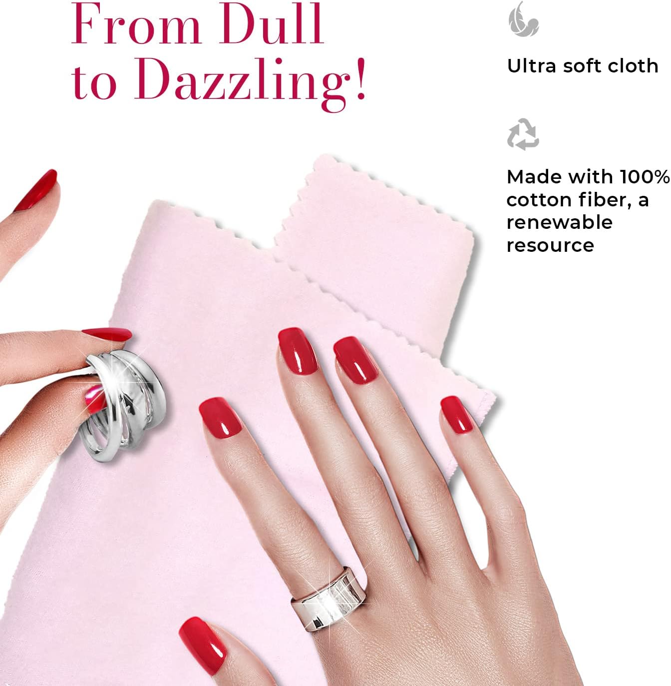 CONNOISSEURS Premium Edition Extra Large Polishing Cloth for Silver Jewelry - Ultrasoft Fabric with Anti-Tarnish Formula - 14x14 Inches