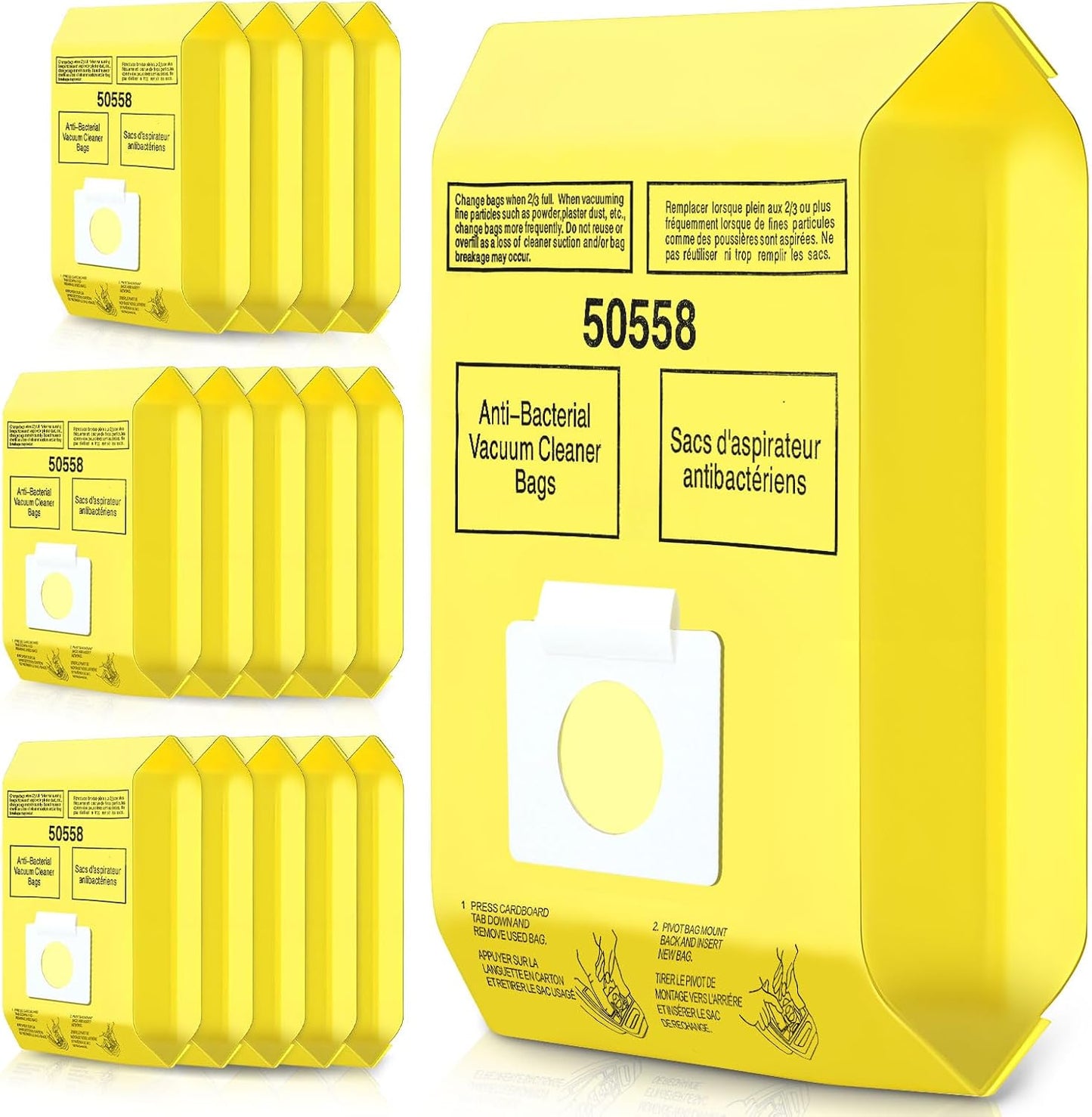 15 Pack Vacuum Cleaner Bags Fit for Kenmore Canister Type C/Q 5055 50555 50557 50558 and Pana·sonic Type C-5 C-18, 200 Series, 400 Series, 600 Series, 700 Series, 800 Series (15 Pack)