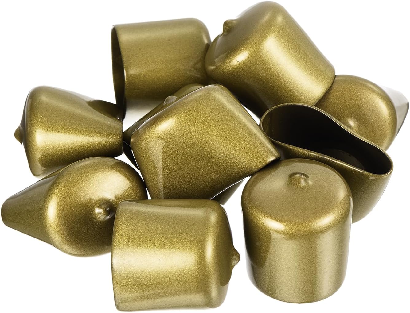 uxcell 20pcs Rubber End Caps 1 1/2"(38mm) ID Vinyl Round Tube Bolt Cap Cover Thread Protectors Gold
